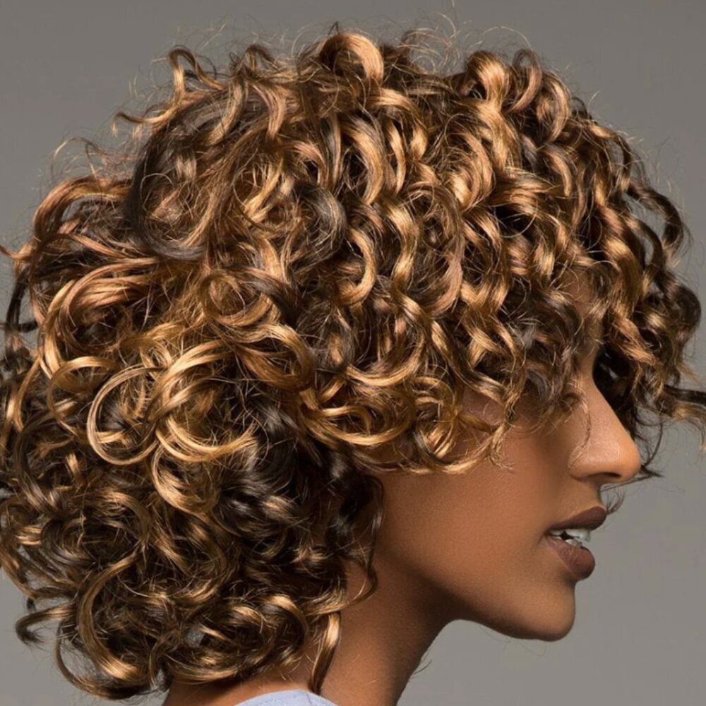 Vivica Fox Oprah-2 Wig Loose Spiral Curl Side Part Black Like New